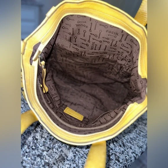 Yellow Leather Tote Bag - Picture 5 of 5